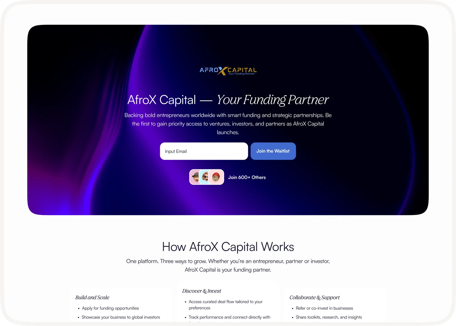 Waitlist homepage screenshot